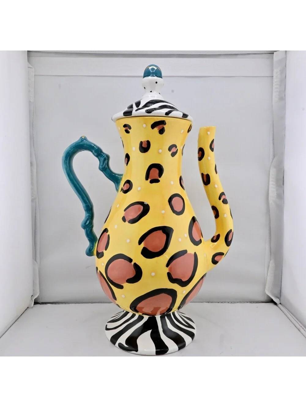 Vintage Joanne DeLomba for Lotus Teapot jazz Series Animal Print. PLEASE READ
